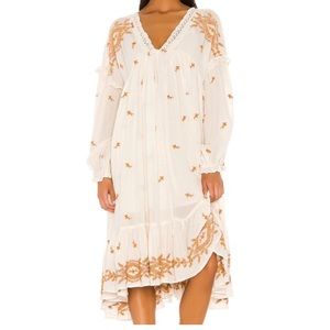 Free People Long Embroidered Dress